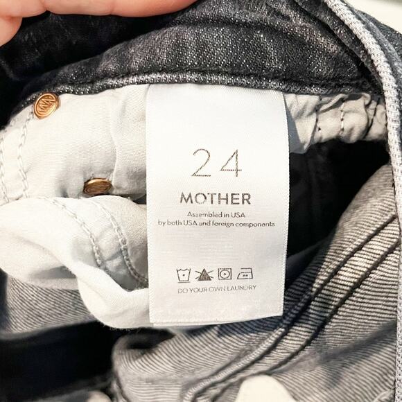 Mother High Waisted Rider Ankle Distressed Jeans After Midnight With Molly Black - Picture 9 of 13